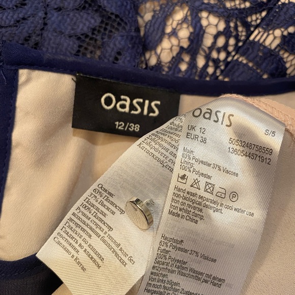 ASOS Oasis navy Lace Skater Dress size Small - Picture 11 of 11